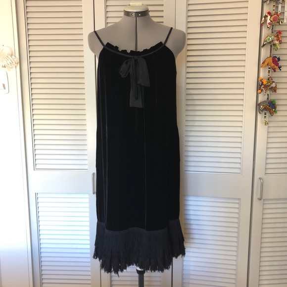 DVF Velvet and Fringe Dress - Picture 1 of 7